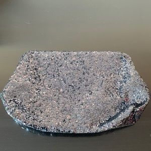 NWOT J. Crew light blue glitter clutch